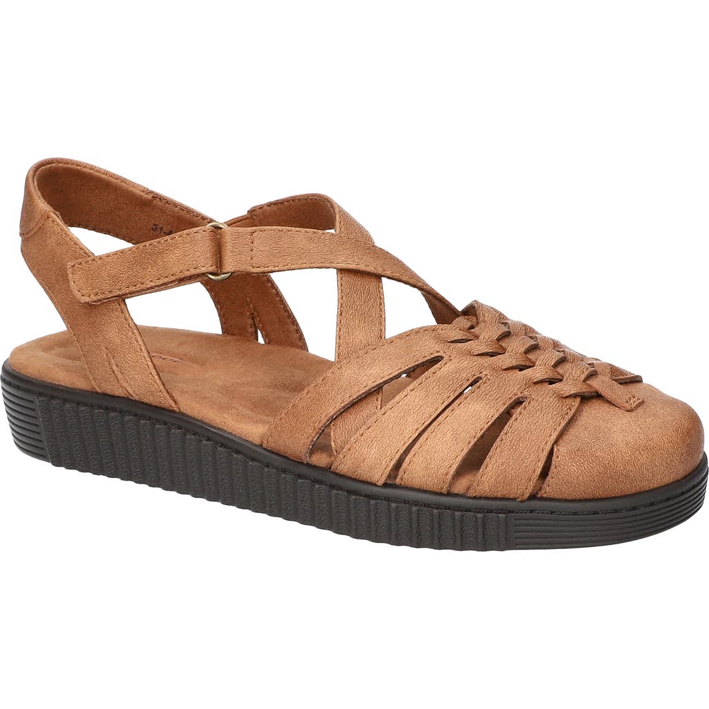 Easy Street Women's Hue Round Toe Flats In Tan