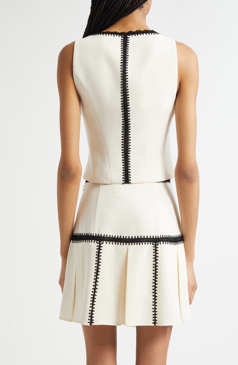 Cinq à Sept Sinclaire Crochet Corset Top, Alternate, color, Gardenia/ Black