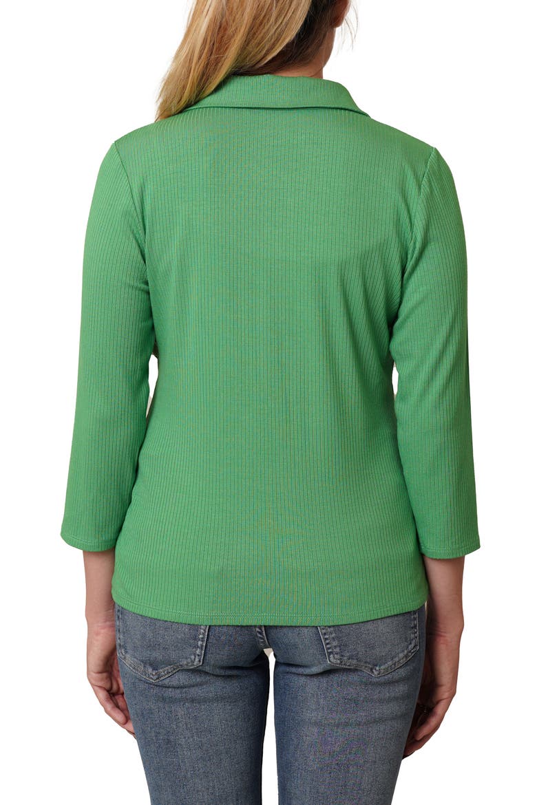 Buttoned Ribbed Knit Top, Alternate, color, ONLINE LIME