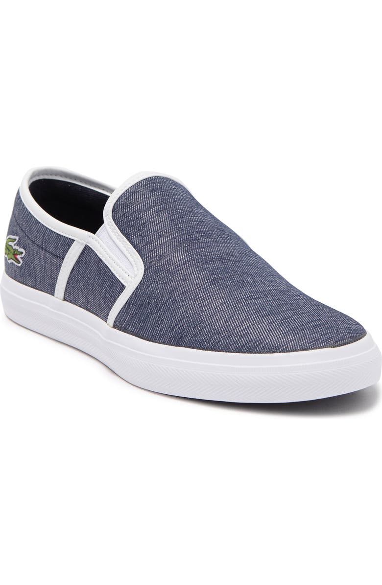 Lacoste Slip-On Sneaker, Main, color, Nvy/Wht