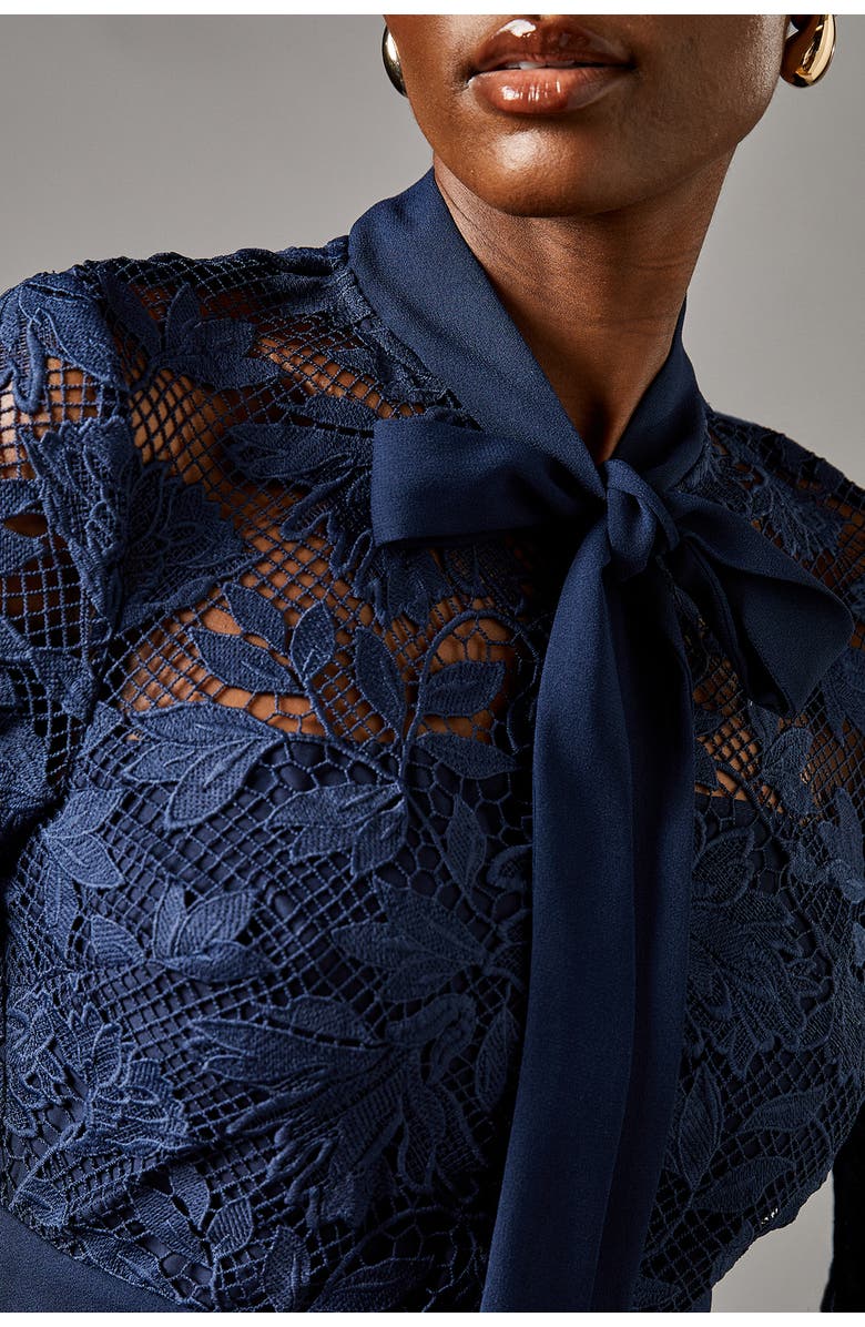 Coast Lace Tie Neck Jumpsuit, Alternate, color, Navy