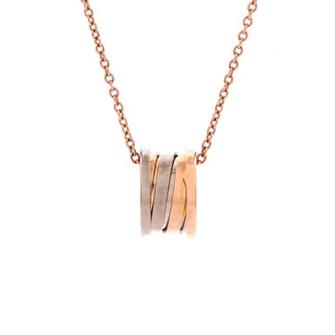 B.Zero1 Pendant Necklace 18K Rose Gold and 18K White Gold