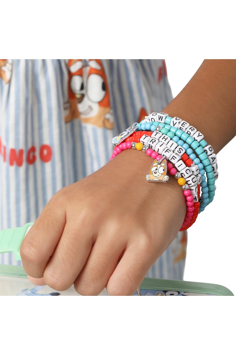 Fashion Stretch Bracelet Set, 6 Count, Alternate, color, Pink/Blue