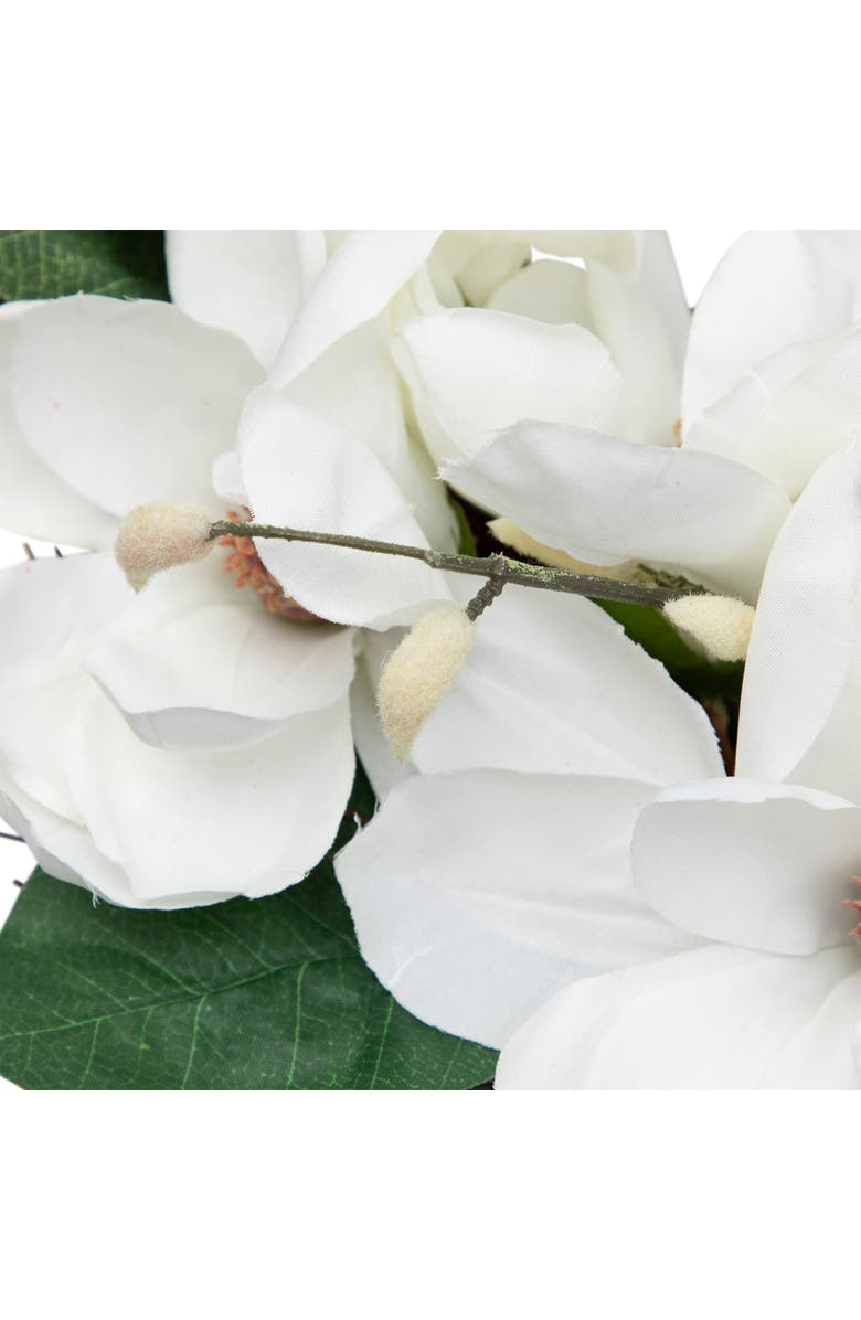 Northlight Magnolia Artificial Spring Twig Wreath - 24" - White, Alternate, color, White