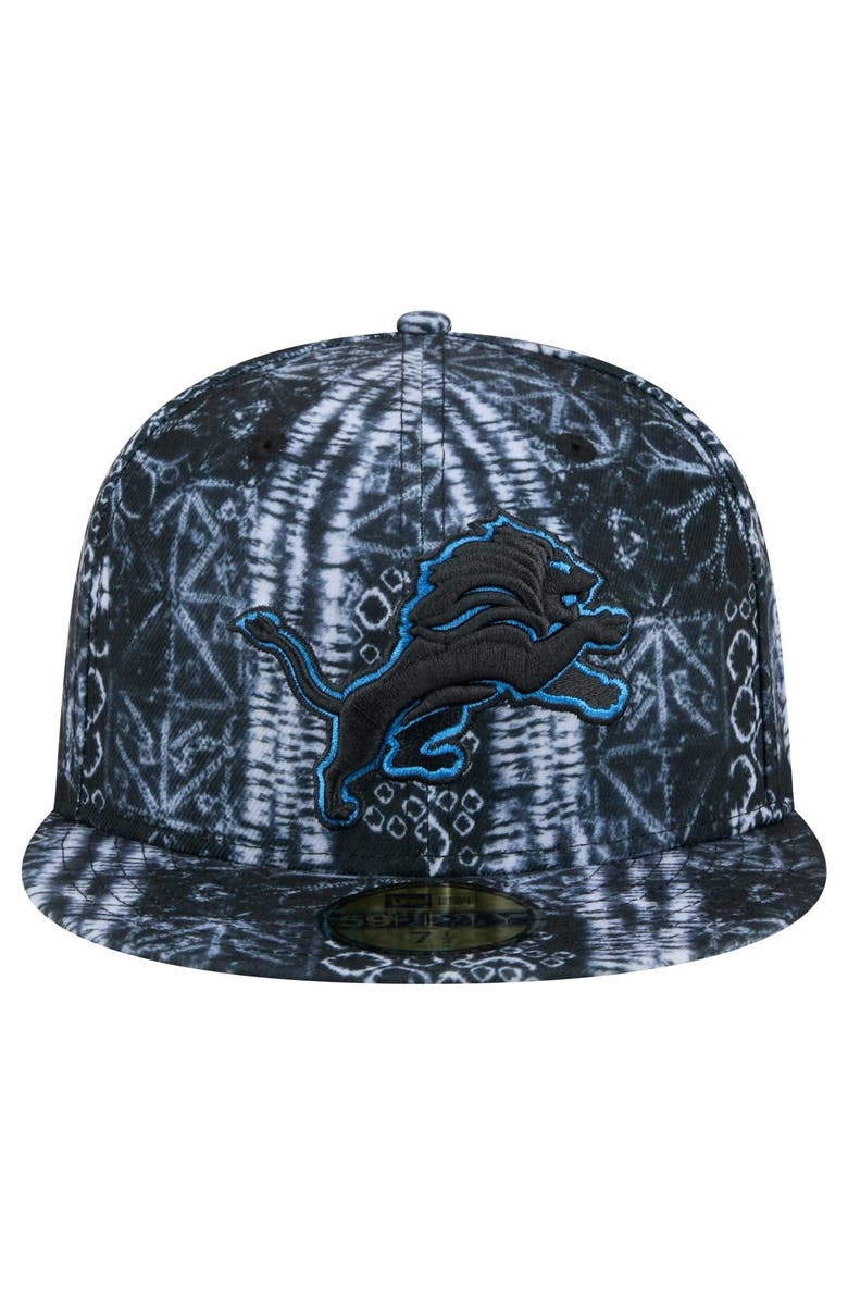 New Era Men's New Era Black Detroit Lions Shibori 59FIFTY Fitted Hat, Alternate, color, 