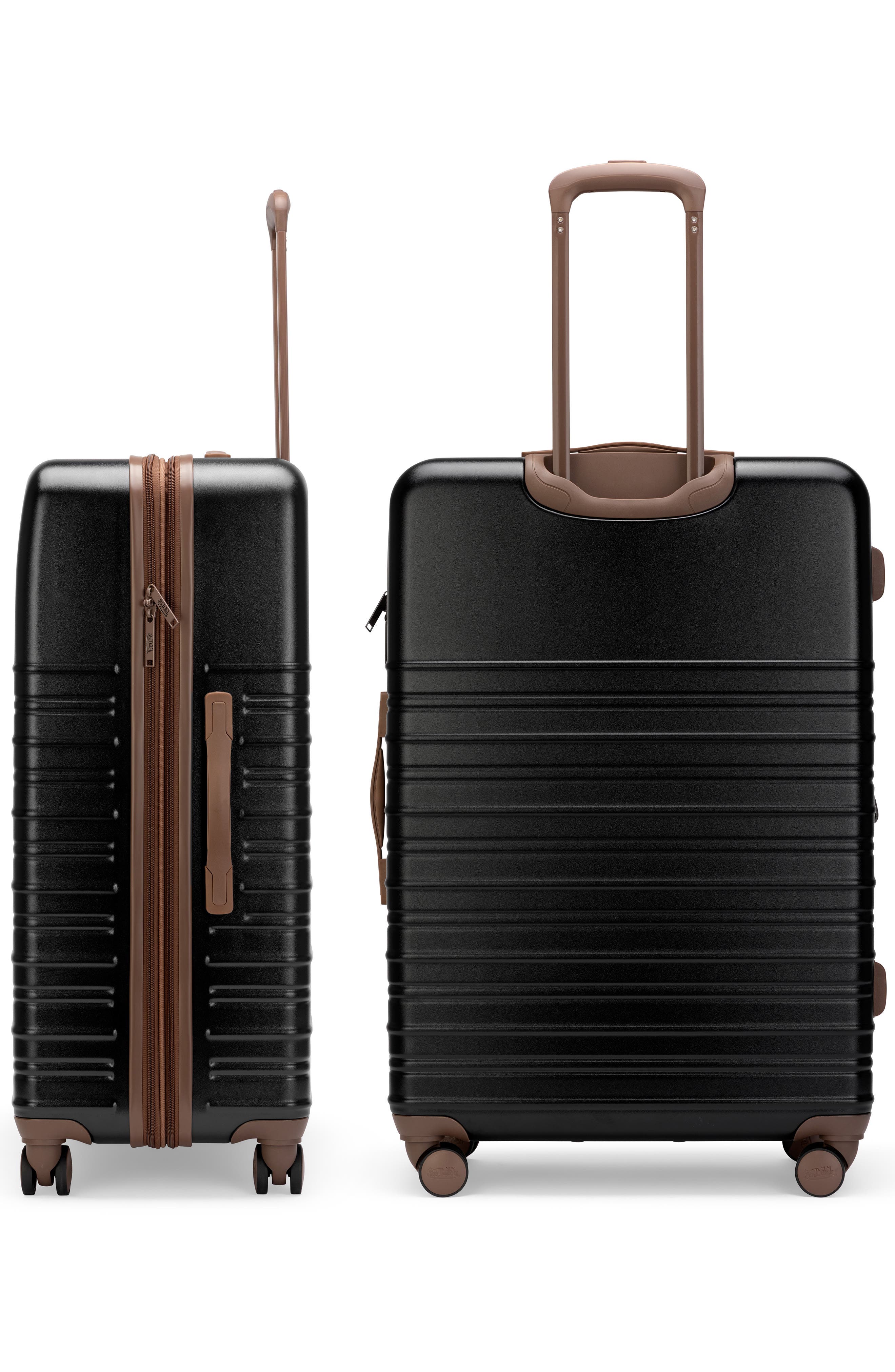 Von Dutch Retro Trek 3-Piece Expandable Hardside Spinner Luggage Set, Alternate, color, Black