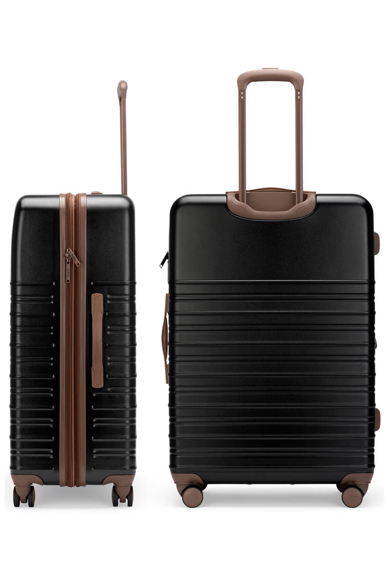 Retro Trek 3-Piece Expandable Hardside Spinner Luggage Set, Alternate, color, Black