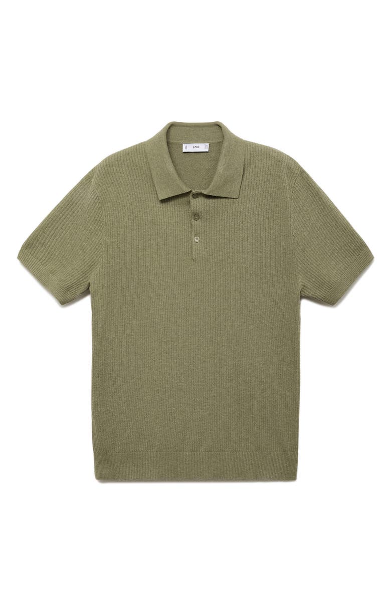 MANGO Ribbed Polo Sweater, Alternate, color, Dark Green