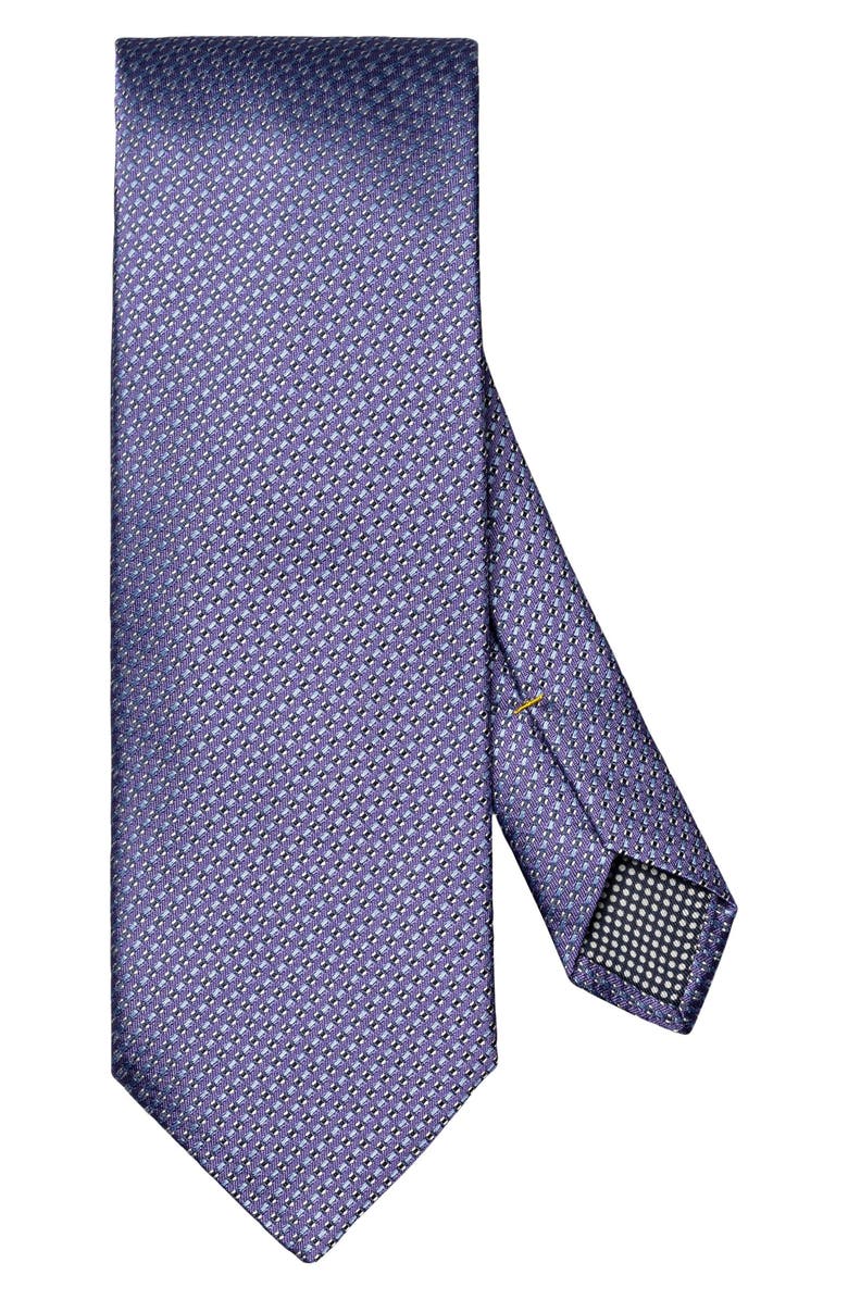 Eton Purple Textured Solid Silk Tie, Main, color, Dark Purple