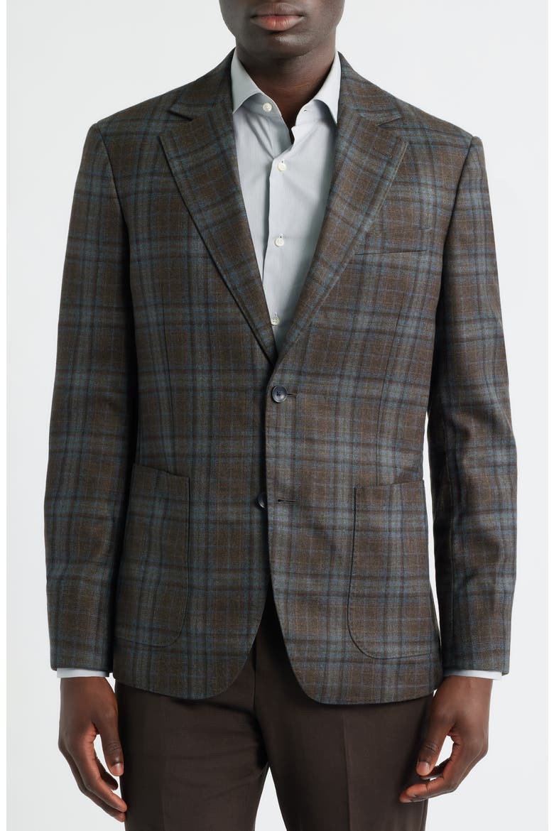 Brown Midas Plaid Wool Sport Coat, Alternate, color, BROWN- GREY MIDAS PLAID