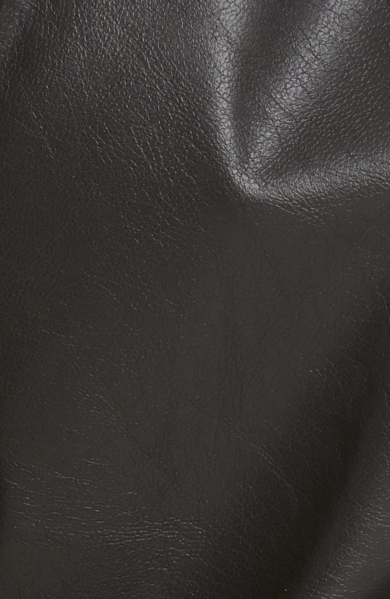 Rebecca Taylor Tie Neck Faux Leather Top, Alternate, color,