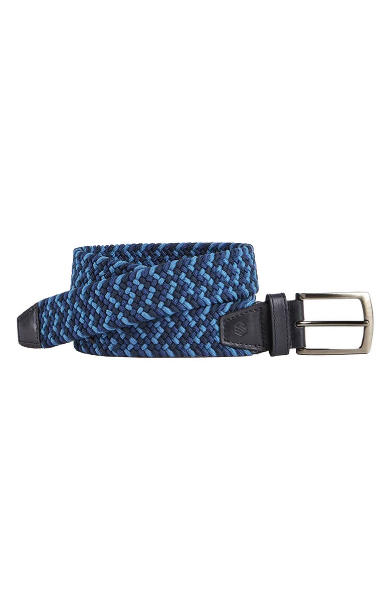 Johnston & Murphy Woven Stretch Knit Belt, Main, color, 