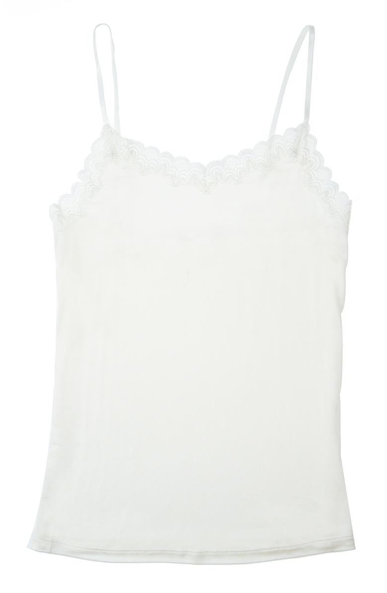 Uwila Warrior Soft Silk Lace Trim Camisole, Main, color, Winter White