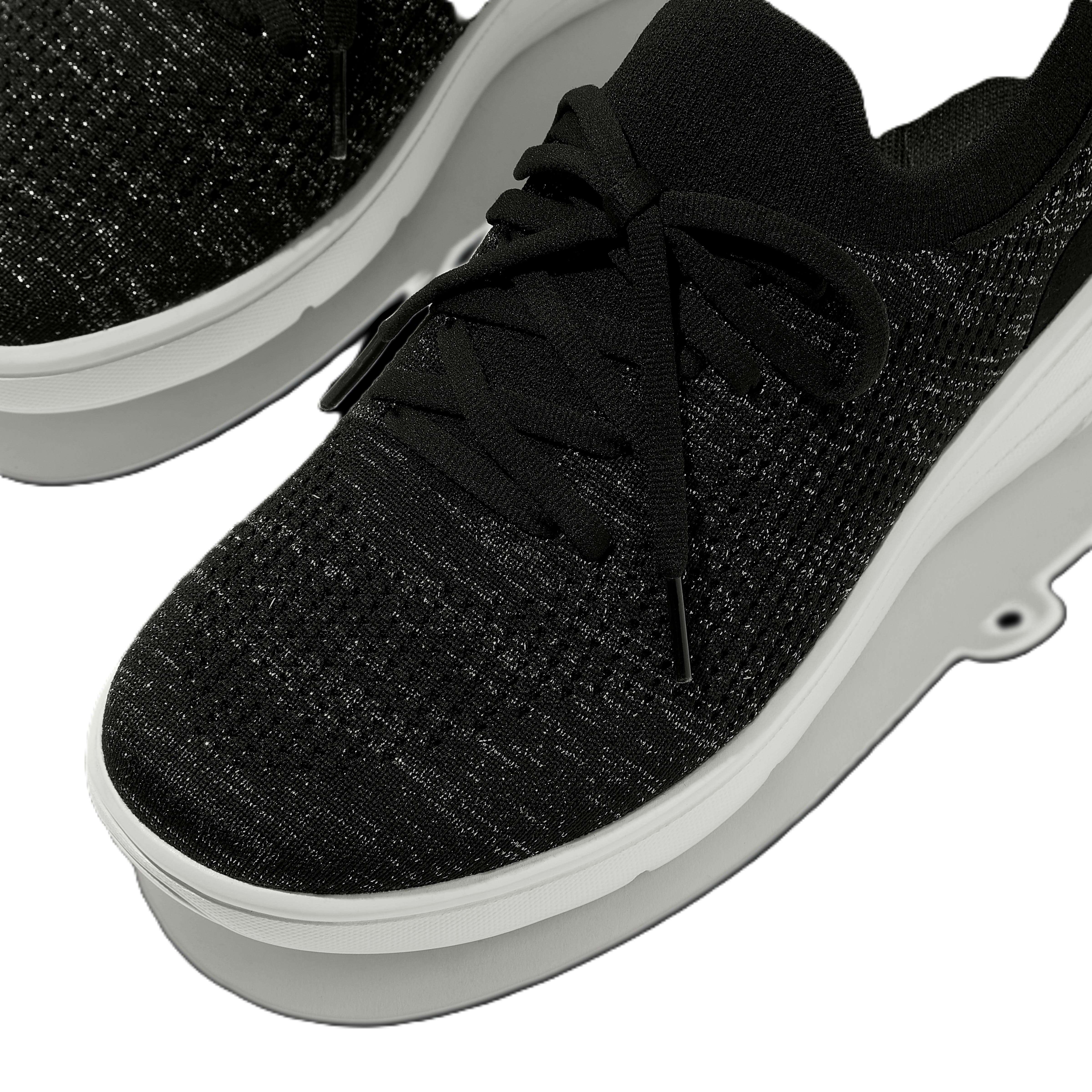 FitFlop Super Q Knit Slip On Sneakers, Alternate, color, Black/Silvereen