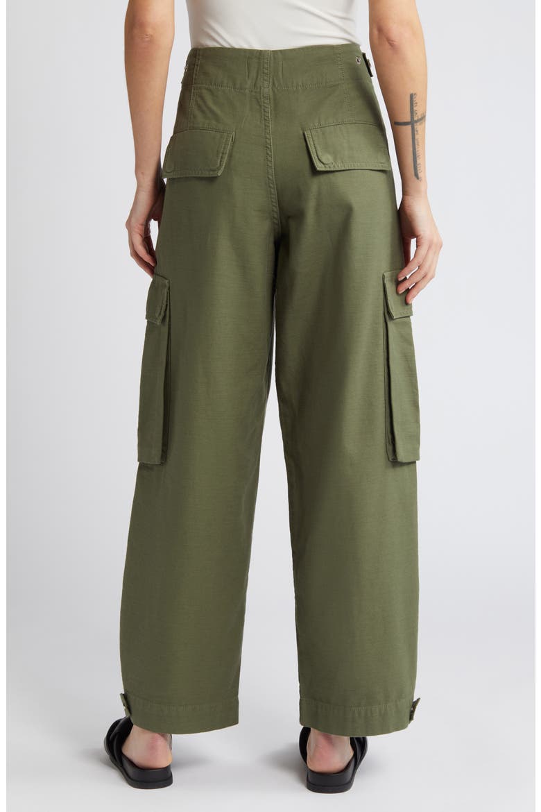 Wide Leg Cotton Cargo Pants, Alternate, color, POBLANO
