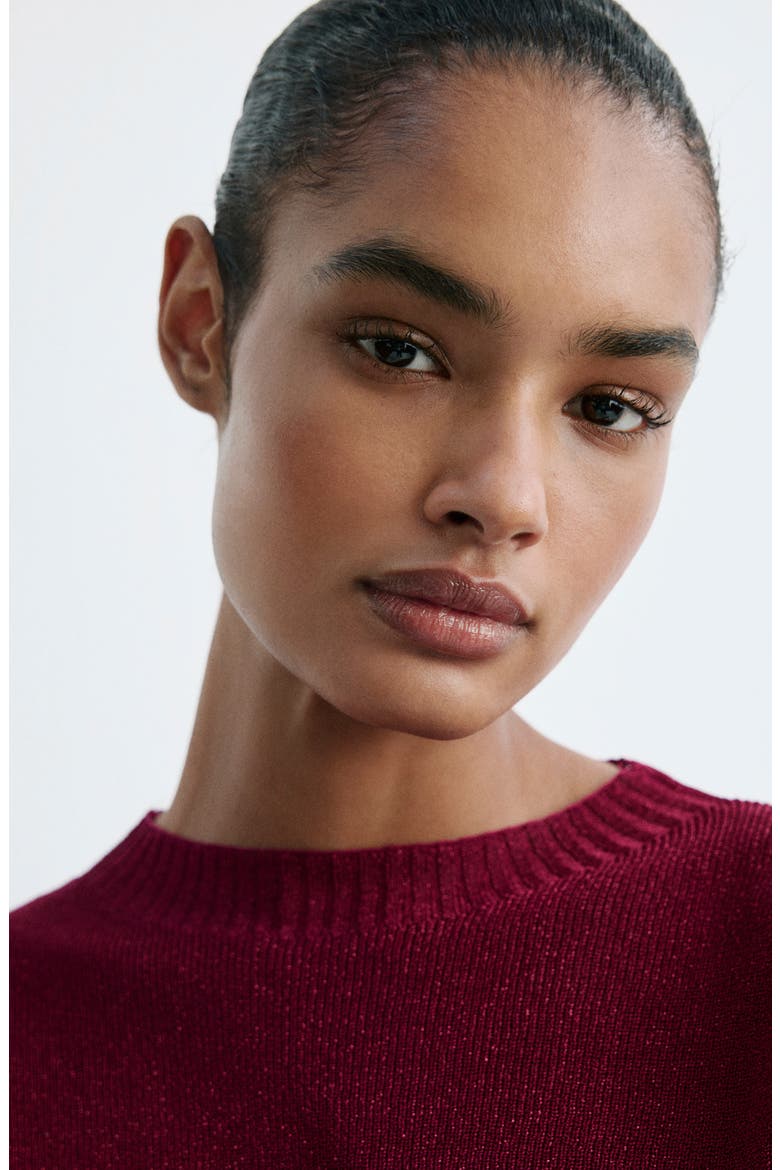 Metallic Sweater, Alternate, color, STRAWBERRY
