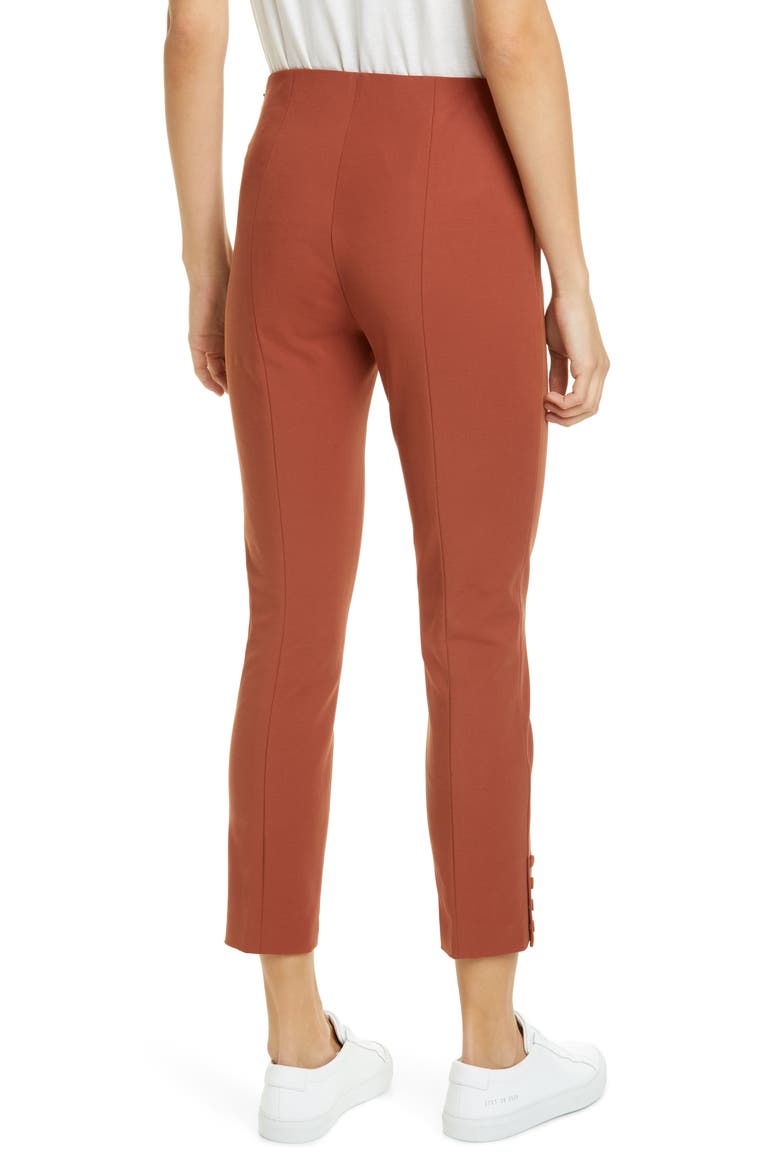 Stretch Cotton Crop Pants, Alternate, color, COGNAC