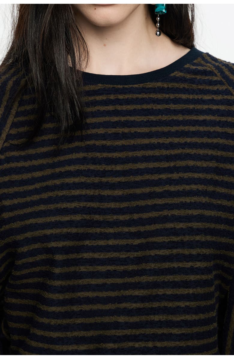 Bimba y Lola Striped Raglan T-Shirt, Alternate, color, Dark Khaki