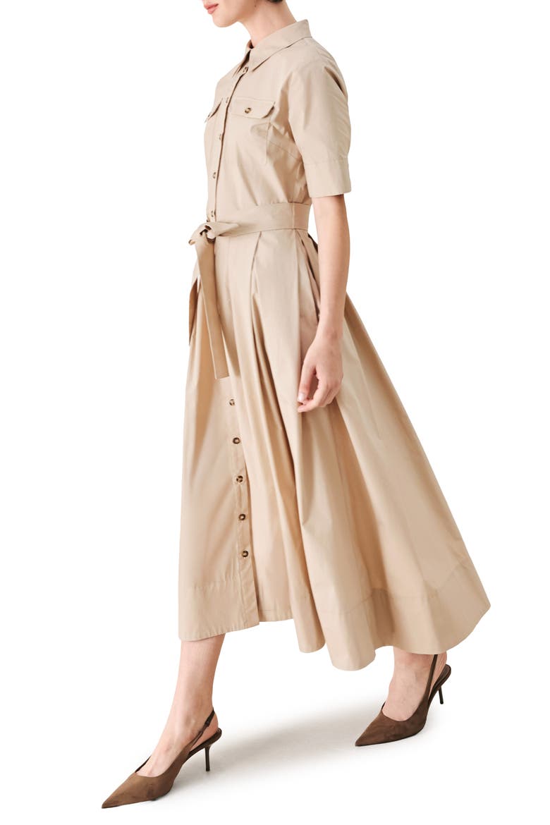 Cotton Midi Shirtdress, Alternate, color, NEUTRAL