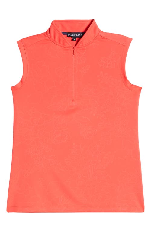 Swannies Blair Sleeveless Performance Quarter Zip Top In Red