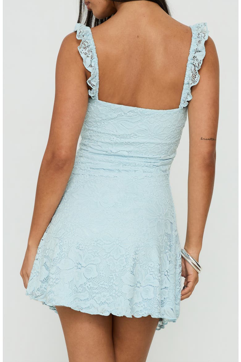 Beacall Lace Overlay Minidress, Alternate, color, BLUE