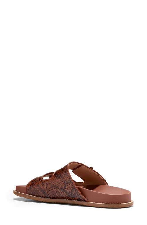 Cole Haan Marisol Sandal In Dark Cuoio Snake Print Leather