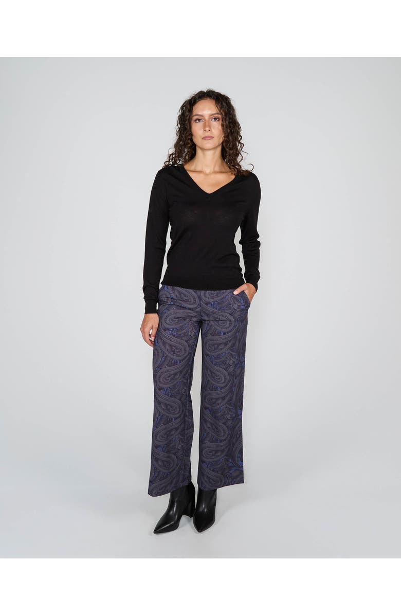 Lords of Harlech Sasha Cashmere Blend V-neck Sweater, Alternate, color, Black