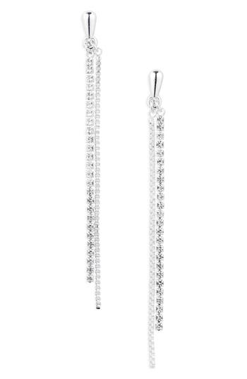 Nordstrom Rack Crystal Chain Drop Earrings In Silver