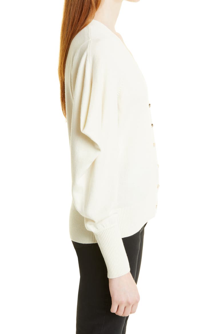 Draped Sleeve Wool Blend Cardigan, Alternate, color, NATURAL