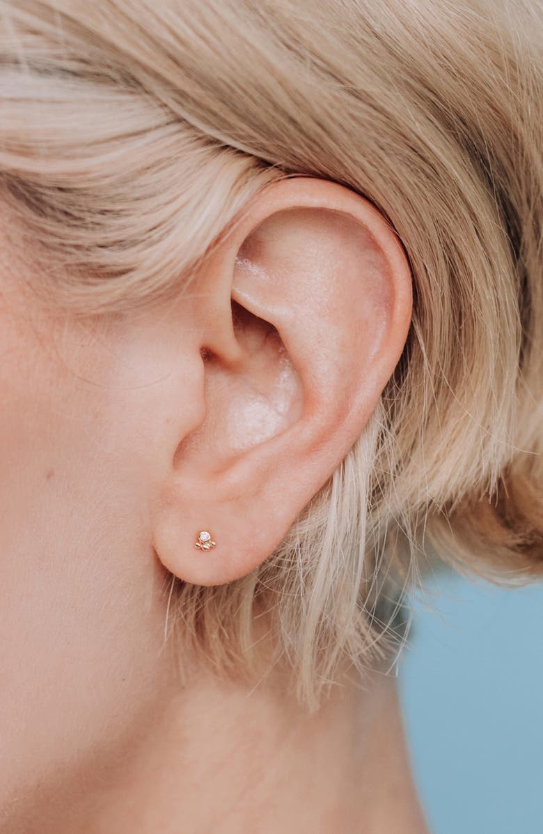 Anzie x Mel Soldera Phanie Diamond Stud Earrings, Alternate, color, Clear