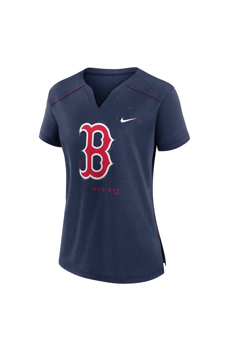 Nike Women's Nike Navy Boston Red Sox Pure Pride Boxy Performance Notch Neck T-Shirt, Alternate, color,
