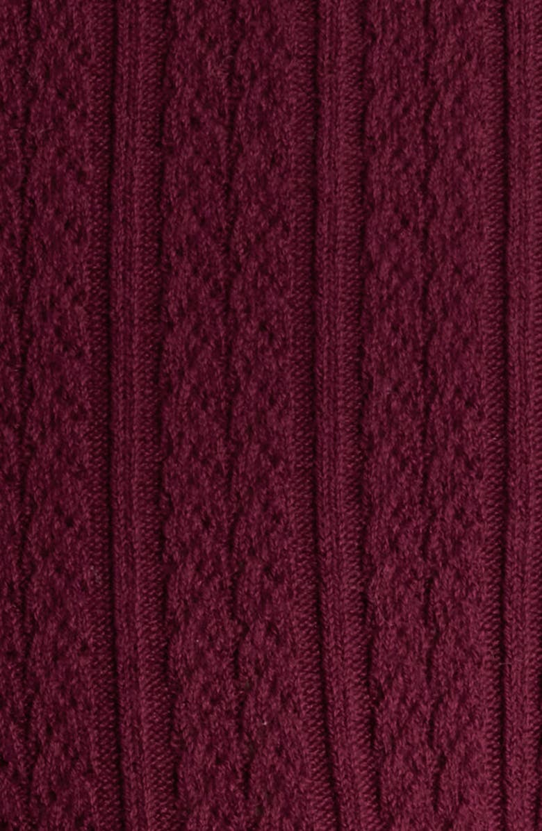 Anne Klein Mock Neck Short Sleeve Cotton Blend Sweater, Alternate, color, Chianti