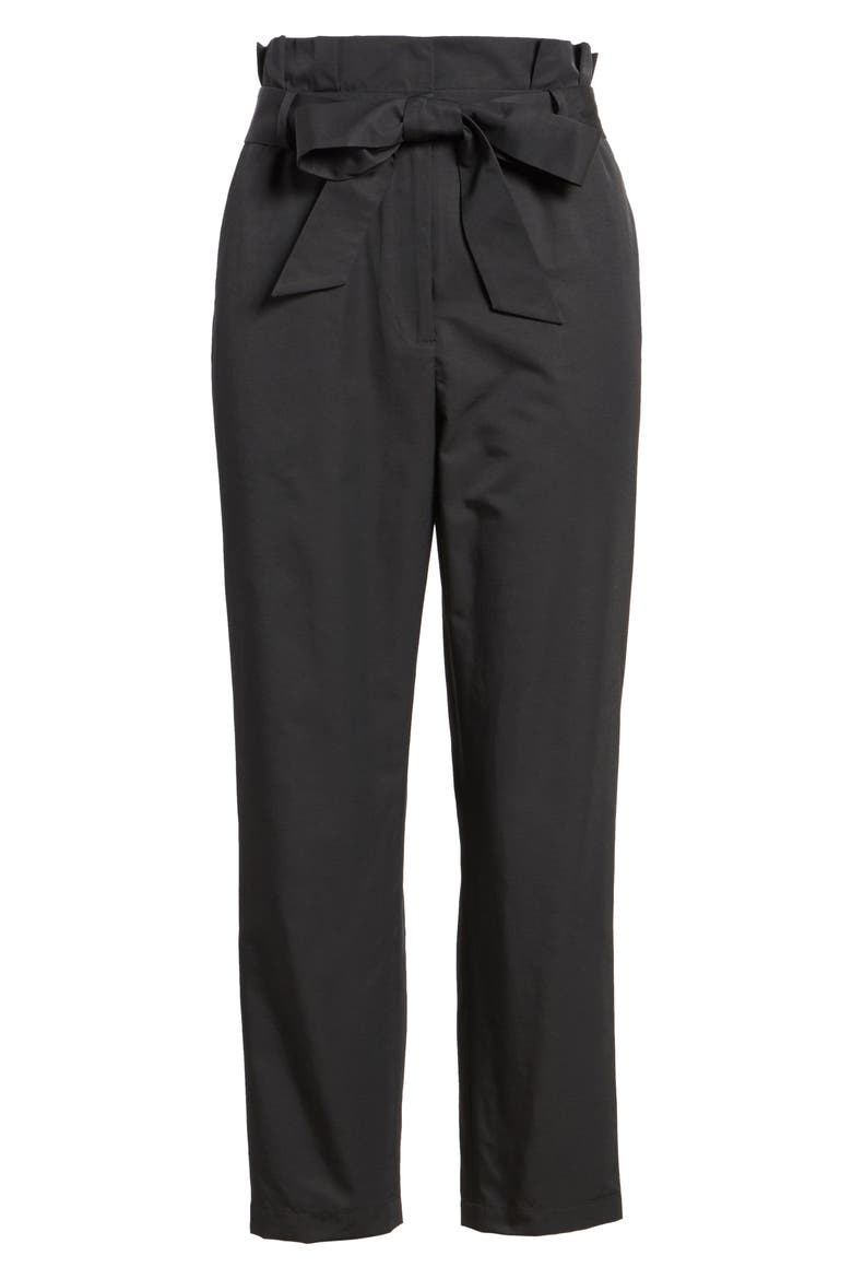 Paperbag Tie Waist Pants, Alternate, color, BLACK