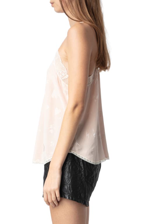 ZADIG & VOLTAIRE ZADIG & VOLTAIRE CHRISTY JAC FLASH HEART SILK CAMISOLE