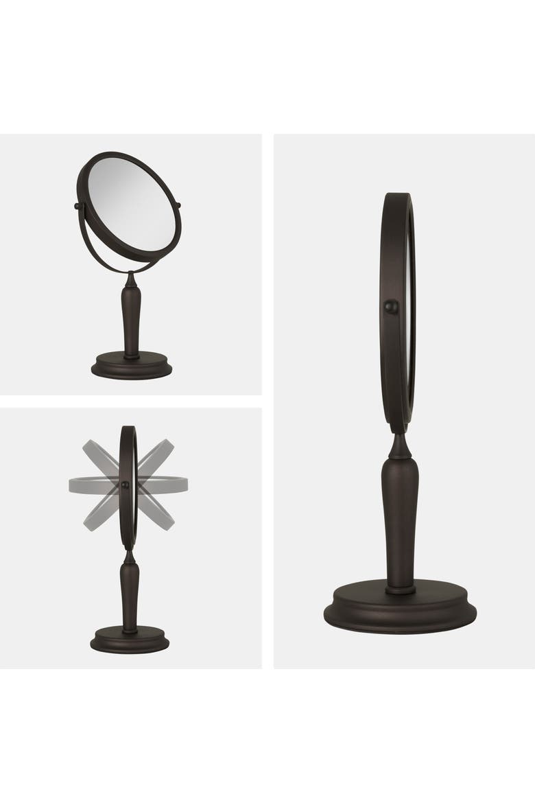 Anaheim Makeup Mirror with 5X/1X Magnification, Alternate, color, Oil-Rubbed Bronze