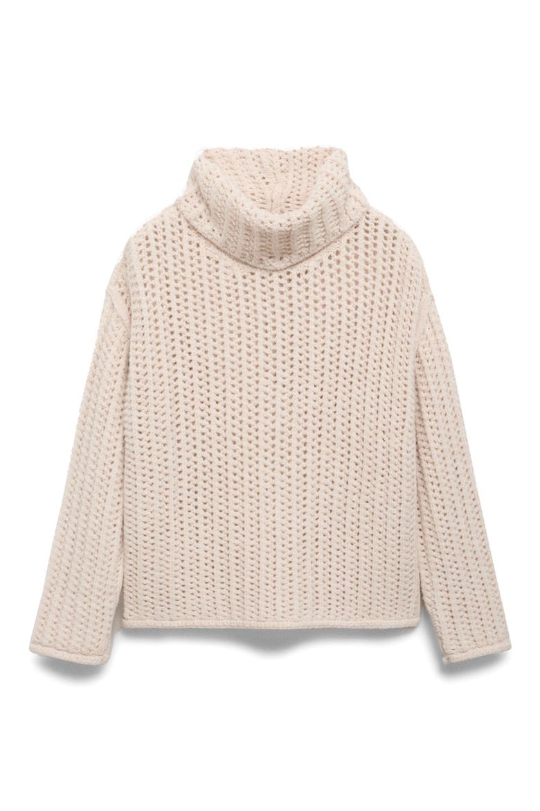 Openwork Turtleneck Sweater, Alternate, color, ECRU