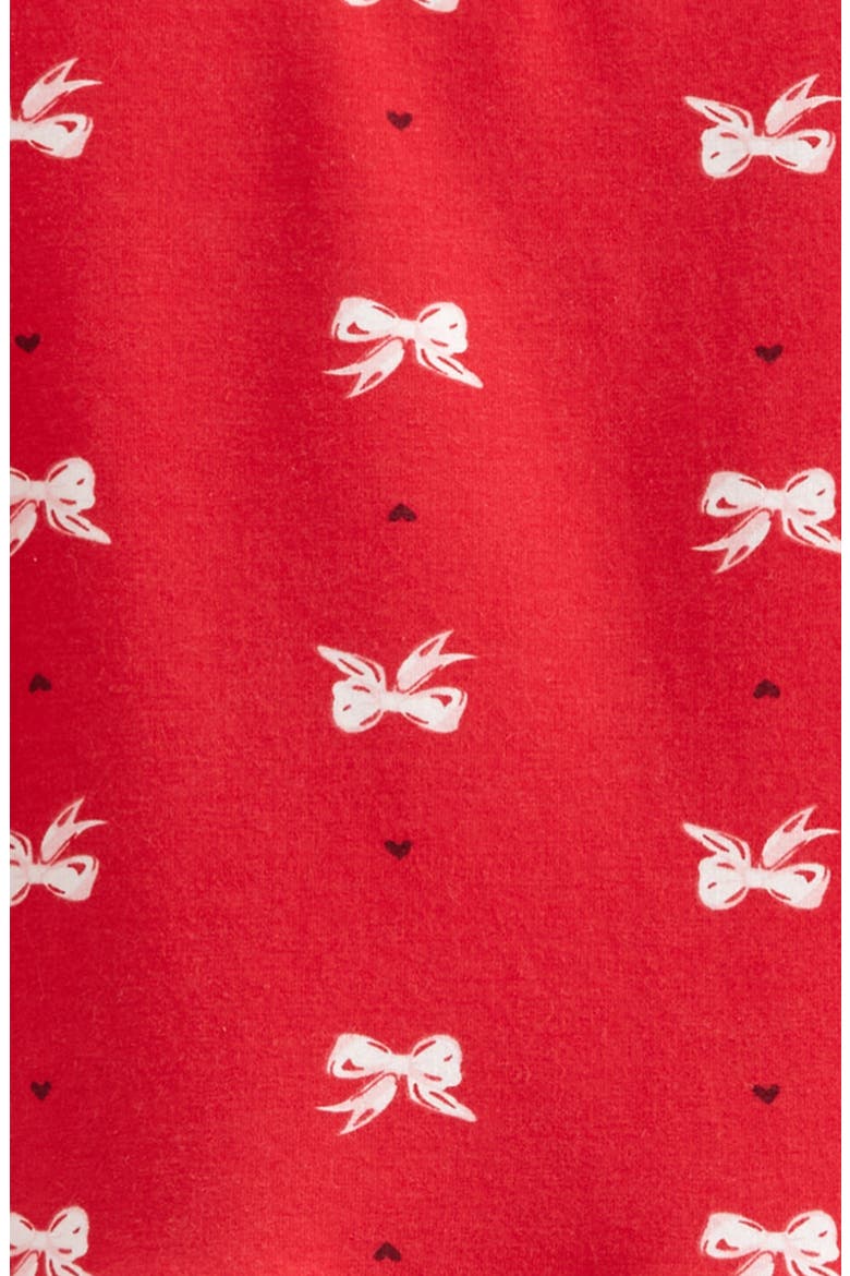 Kids' Ruffle Long Sleeve Stretch Cotton Blend Sweatshirt Dress, Alternate, color, RED LOLLIPOP POP BOWS