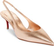 Christian Louboutin Miss Z Metallic Pointed Toe Slingback Pump