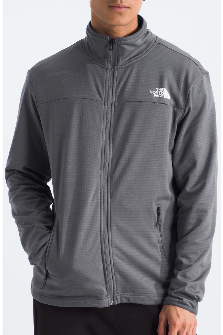 Cedar Trail Grid Fleece Full Zip Jacket, Main, color, SMOKED PEARL