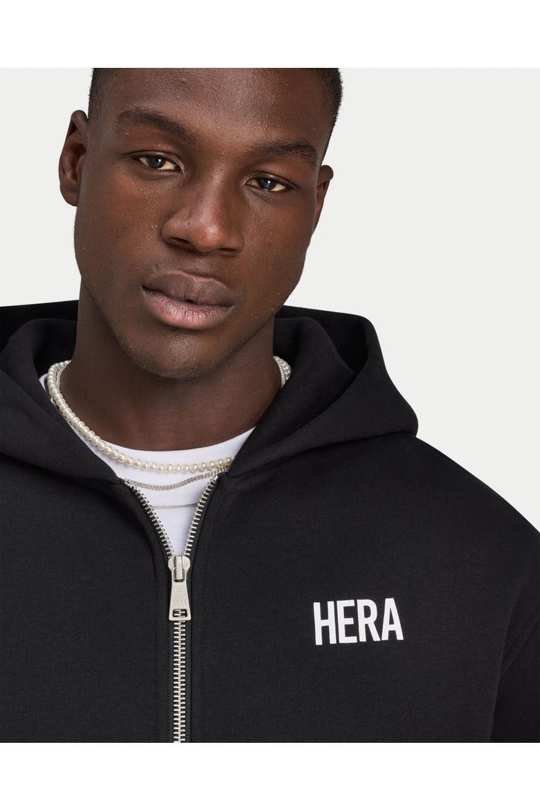 Staple Relaxed Fit Zip Up Hoodie, Alternate, color, Black