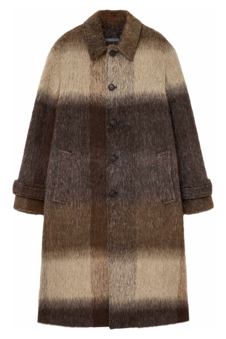 Luce Stripe Coat, Alternate, color, DARK BROWN
