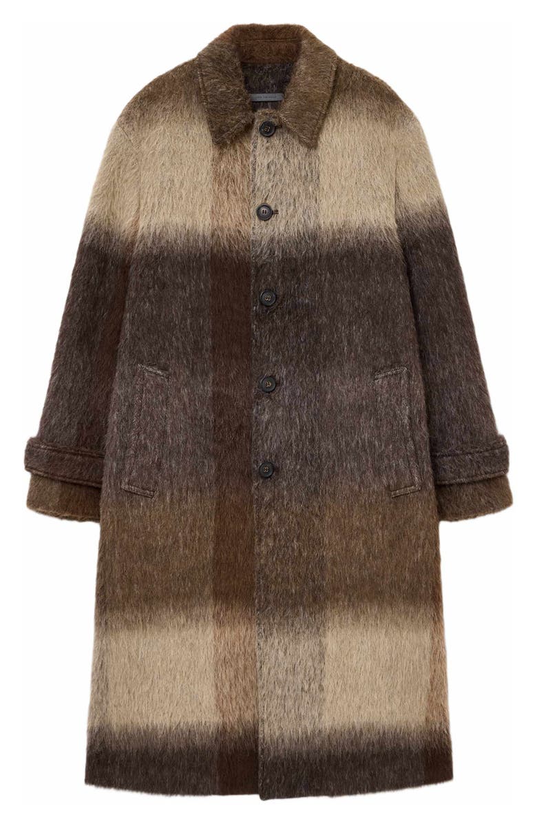 John Varvatos Luce Stripe Coat, Alternate, color, Dark Brown