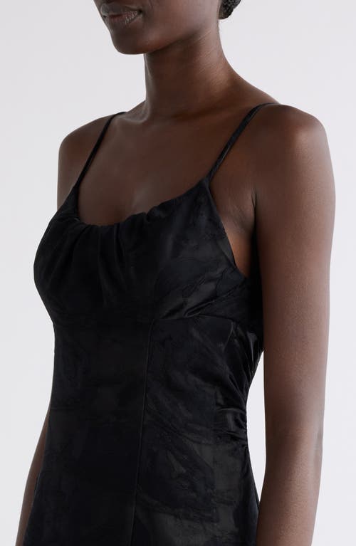 Shop Dries Van Noten Dirios Floral Jacquard Satin Gown In Black