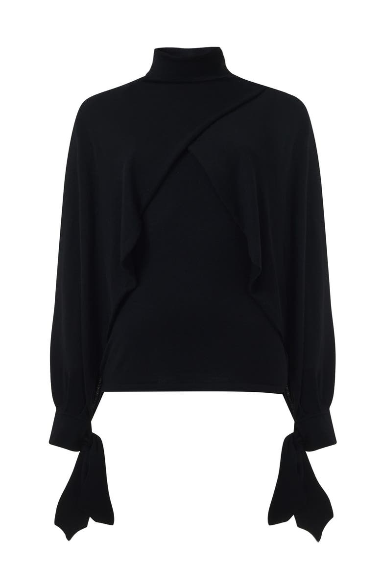 Leem Layered Butterfly Sleeve Knitted Sweater, Main, color, Black