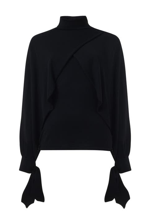 Layered Butterfly Sleeve Knitted Sweater