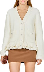 Endless Rose Fuzzy Ruffle Cardigan