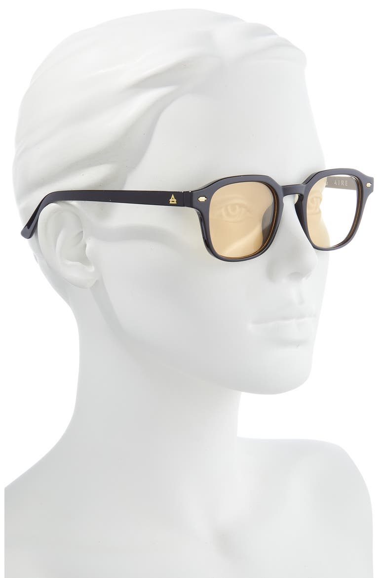 Serpens 48mm Square Sunglasses, Alternate, color, BLACK / OCHRE TINT
