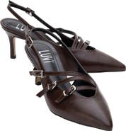 Prologue Shoes Magra Pointed-Toe Slingback Stiletto