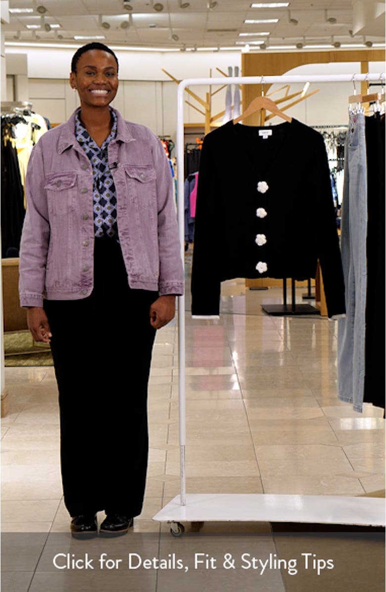 Crochet Flower Accent Cardigan, sales video thumbnail