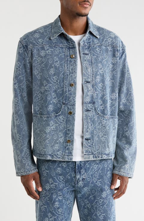 Floral Embroidery Denim Jacket